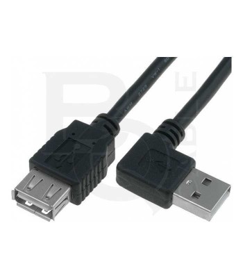 Cablu USB 2.0 A soclu mama - USB A mufa tata in unghi 1.8m negru BQ foto