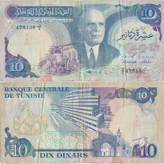 1983 ( 3 XI ) , 10 dinars ( P-80 ) - Tunisia