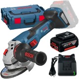 Bosch GWS 18V-15 C BITURBO + GBA + GAL 18V-20 - Polizor unghiular 125 mm valiza speciala + Set 1 acumulator si incarcator Li-Ion 18 V 4 Ah