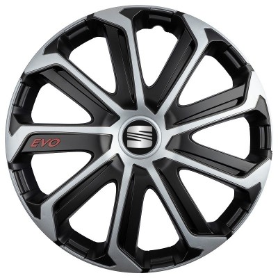 Set 4 Capace Roti Evo Gri-Negru R15, pentru SEAT foto