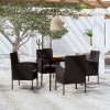 VidaXL Set de servit masa pentru grădină, 5 piese, negru