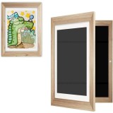 Rama Cutie pentru Foto si Cutie, Flippy, din Lemn, cu Spatiu Pentru Depozitare, Pentru Desene si Picturi A4, Sticla Securizata, 35 x 26 x 4 cm, 530 g,