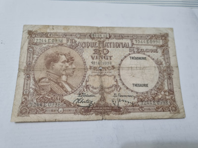 bancnota belgia 20 fr 1940 foto
