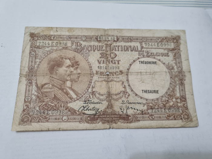 bancnota belgia 20 fr 1940