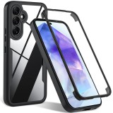 Cumpara ieftin Husa Samsung Galaxy S24 FE 360 grade silicon TPU transparenta Negru, Techsuit