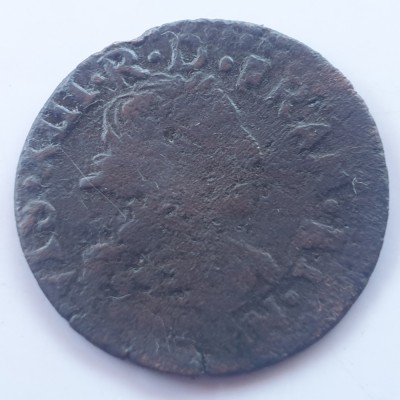 Franța Double Tournois 1643 A/ Paris Ludovic Xlll foto