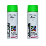 Vopsea Spray Fluorescenta Verde, 2 x 400ml, Brilliante. Acrilic, Metal, Lemn, Plastic. Exterior/Interior