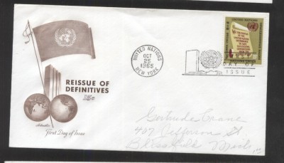 UN New York 1965 Definitives Mi.157 FDC UN.205 foto