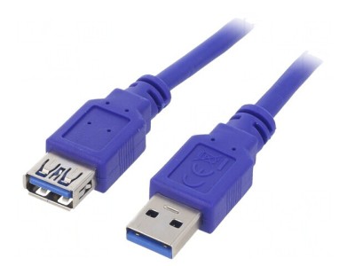 Cablu USB 3.0 A-A 3m Albastru PVC foto