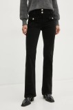 Morgan pantaloni de catifea cord POLENO culoarea negru, POLENO