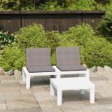VidaXL Set mobilier de grădină cu perne, 2 piese, alb, plastic 315852