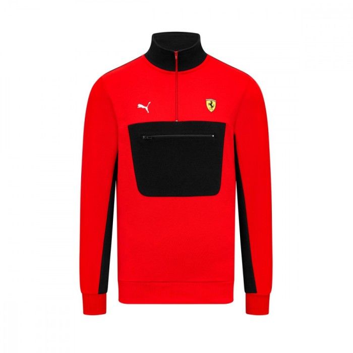 Ferrari hanorac de bărbați 1/4 Zip Red F1 Team 2023 - XXL