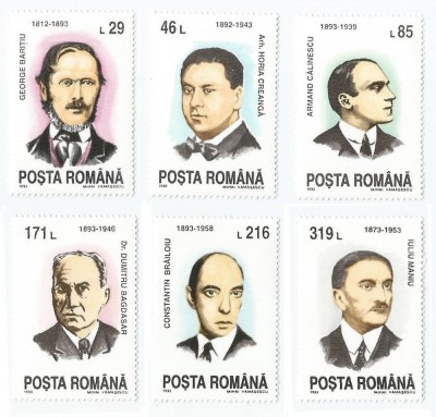 |Romania, LP 1325/1993, Aniversari - Comemorari - Personalitati, MNH foto