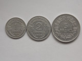 LOT 3 MONEDE 1,2,5 FRANCS 1949-B FRANTA