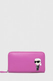 Karl Lagerfeld portofel de piele femei, culoarea roz