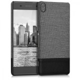 Husa pentru Sony Xperia XA, Textil, Gri, 40421.22, Piele Ecologica, Carcasa, Kwmobile