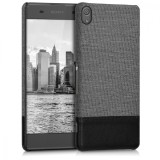 Cumpara ieftin Husa pentru Sony Xperia XA, Textil, Gri, 40421.22, Piele Ecologica, Carcasa, Kwmobile