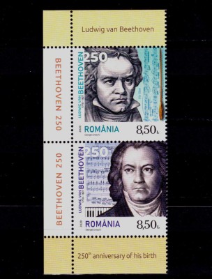 ✅RO 2020 ,LP 2293a ,&amp;quot;Ludwig van Beethoven, 250 de ani n.&amp;quot; serie+tabs,MNH foto
