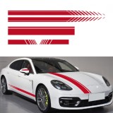 Set 5 stickere autoadezive Tuning, model Racing Stripes V1 , dimensiune 190 cm, culoare Rosie