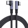 Cablu Date si Incarcare USB-C - USB-C UGREEN US335 Angled, 100W, 2m, Negru