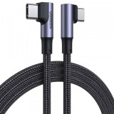 Cablu Date si Incarcare USB-C - USB-C UGREEN US335 Angled, 100W, 2m, Negru