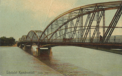 *Ungaria, poduri (14), Komarom, c.p.i., circulata, 1912 foto