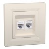 Priza RJ45 dubla UTP CAT6 Schneider Asfora crem EPH4800123