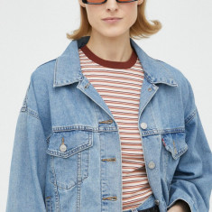 Levi's geacă din denim femei, de tranziție, oversize A1743.0020-MedIndigoW