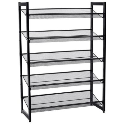 Suport depozitat incaltaminte, Songmics, 5 polite, metal, negru, 74x30.7x104 cm GartenVIP DiyLine foto