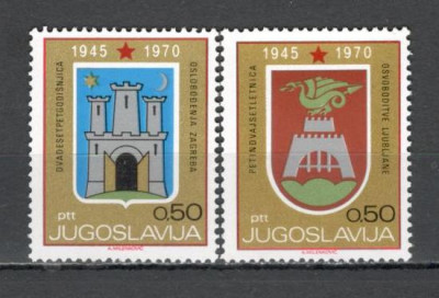 Iugoslavia.1970 25 ani eliberarea oraselor Zagreb si Ljubljana-Stema SI.301 foto