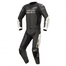 Costum Moto Alpinestars GP Force Chaser 2PC Leather Suit, Negru/Alb, Marime 52