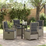 VidaXL Set de masă pentru grădină 5 pcs Gri deschis poliratan 3381017