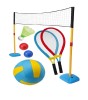 Set Sport 3 in 1 Volei, Badminton, Tenis, Fileu, Palete, Mingi, Fluturasi, Pompa, 7Toys, +3 ani