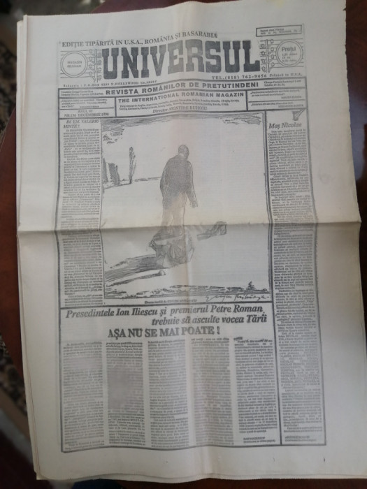 1990 Ziarul UNIVERSUL -Revista romanilor de pretutindeni Nr.136 /decembrie