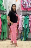 Cumpara ieftin Pantaloni roz din piele intoarsa
