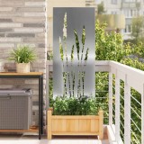 vidaXL Panou Decorativ de Grădină Argintiu 50 x 140 cm Oțel galvanizat