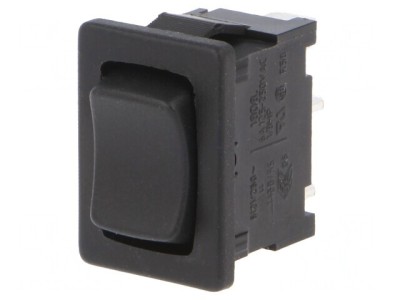 Comutator Bascule ON-OFF-ON 6A/250V Negru IP40 foto