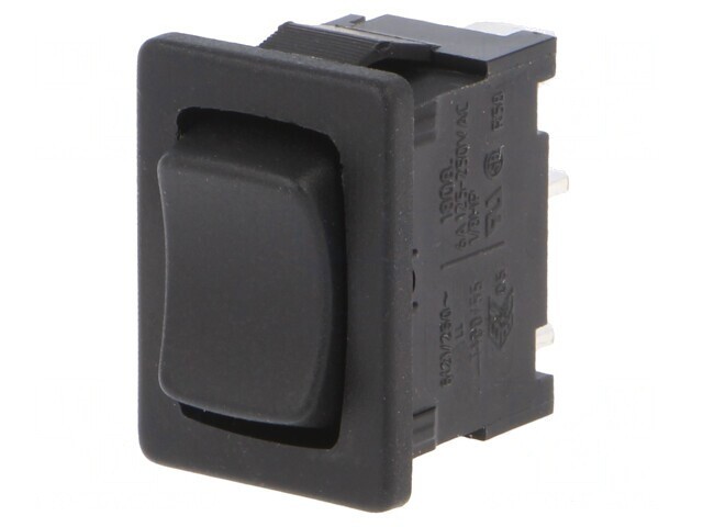 Comutator Bascule ON-OFF-ON 6A/250V Negru IP40