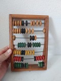 # Abac vintage / socotitoare veche scoala, jucarie educationala retro colectie decor birou, lemn si metal 18cm