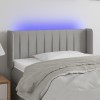 Gossi tablie de pat cu led, gri deschis, 103x16x78/88 cm, textil