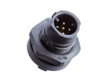 Conector circular soclu PIN 2 tată THT IP68 cu fixare push-lock