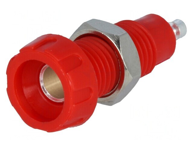 Soclu Banană 4mm 10A 50VDC Roșu Nichelat
