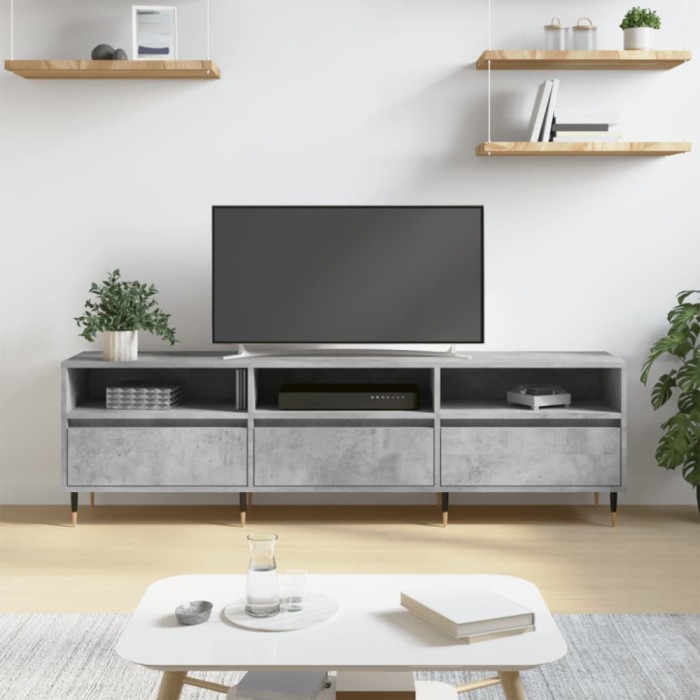 vidaXL Comodă TV, gri beton, 150x30x44,5 cm, lemn prelucrat 831264