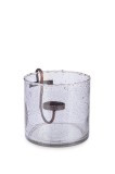 Suport lumanare sticla metal gri Degree &Oslash;15x14,5h