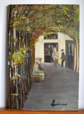 Gradina de vara - pictura impresionista originala ulei pe placaj semnata 40x60cm foto