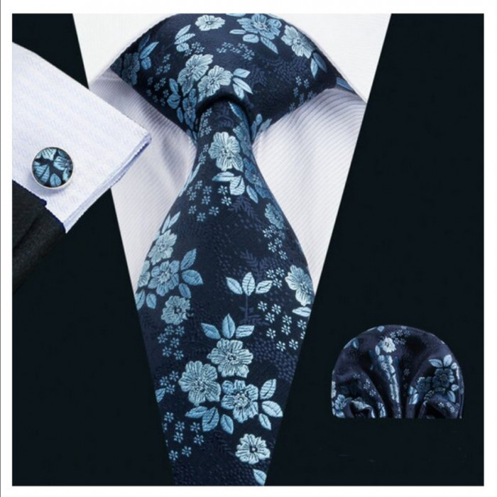 Set cravata + batista + butoni - matase - model 169