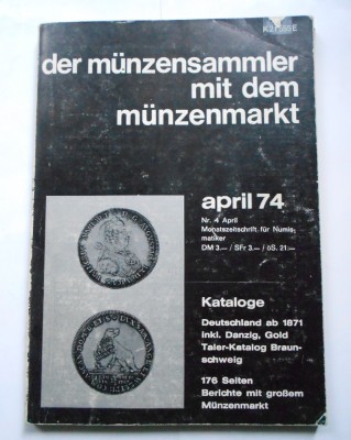 Der Munzensammler mit dem munzenmarkt. April 74 foto