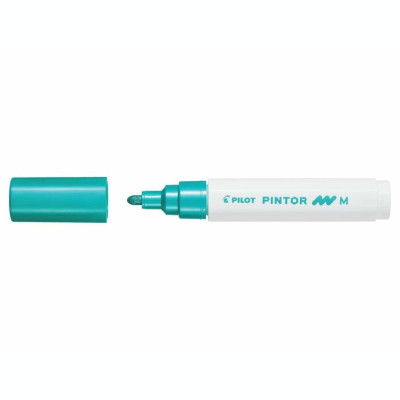 Marker cu vopsea Pintor Pilot 1.40 mm varf rotund Mediu Verde Metalic foto