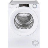 Uscator de rufe Candy Rapido ROE H9A2TE-S, Pompa de caldura, 9 kg, Clasa E, WiFi, Easy case, Senzor uscare, Antisifonare, Alb