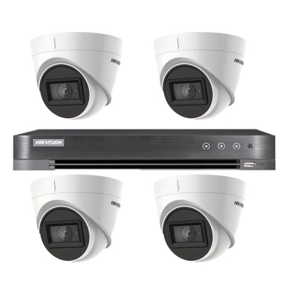 Sistem supraveghere video Hikvision 4 camere interior 4 in 1, 8MP, lentila 2.8, IR 60m, DVR 4 canale 4K 8MP SafetyGuard Surveillance foto